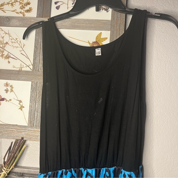 Ours | Blue and black maxi dress, patterned skirt. Small. Can fit medium. - Picture 5 of 7